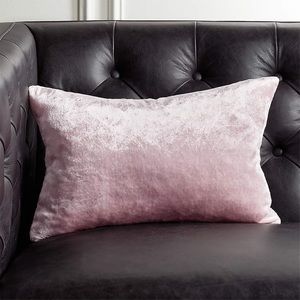 CB2 18"X12" Pink Velvet Pillow